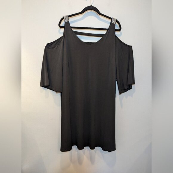 Lori Michaels Cold Shoulder Cocktail Dress Plus Size 3X Rhinestone Embellished - Picture 11 of 11